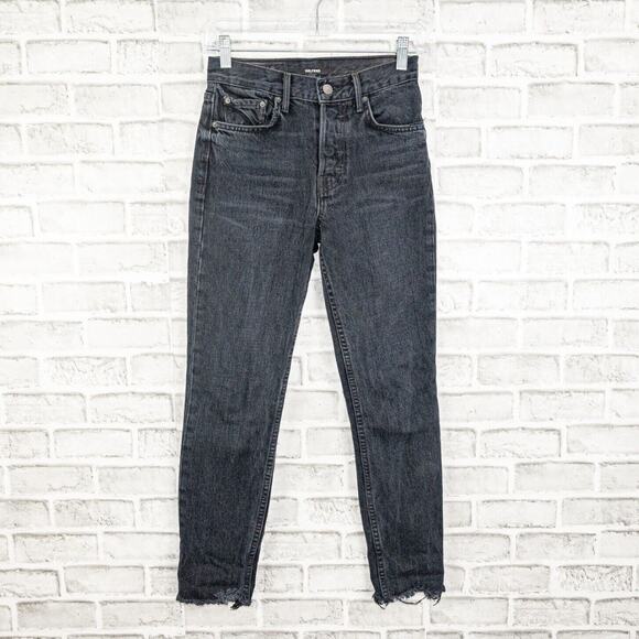 GRLFRND Karolina Denim Jeans ankle fray Black HOLD UP Wash Size 23 - Picture 1 of 10